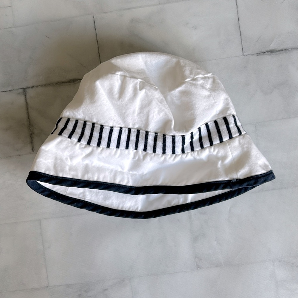 Patachou Baby Boys Navy & White Striped Cotton Sun Hat